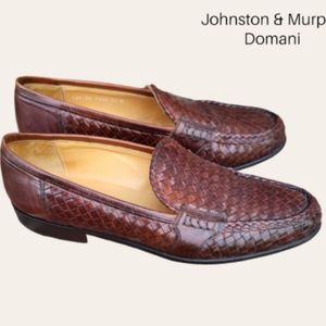 Johnston Murphy Domani Italy Brown Woven Leather Slip On Loafer Oxford Men 11